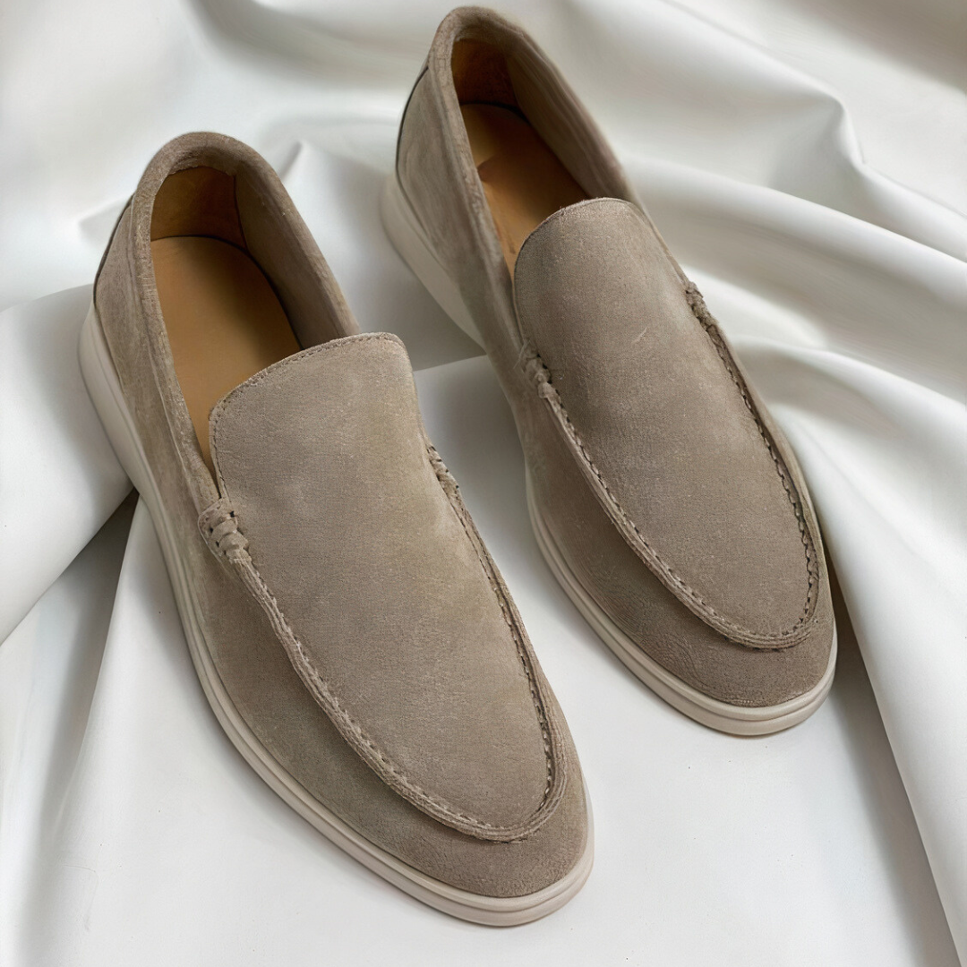 Suède Instappers Heren Leer Platte Loafers Zakelijk Comfortabel Slip-On Schoenen Ronde Neus Casual Stijl | Sansoti