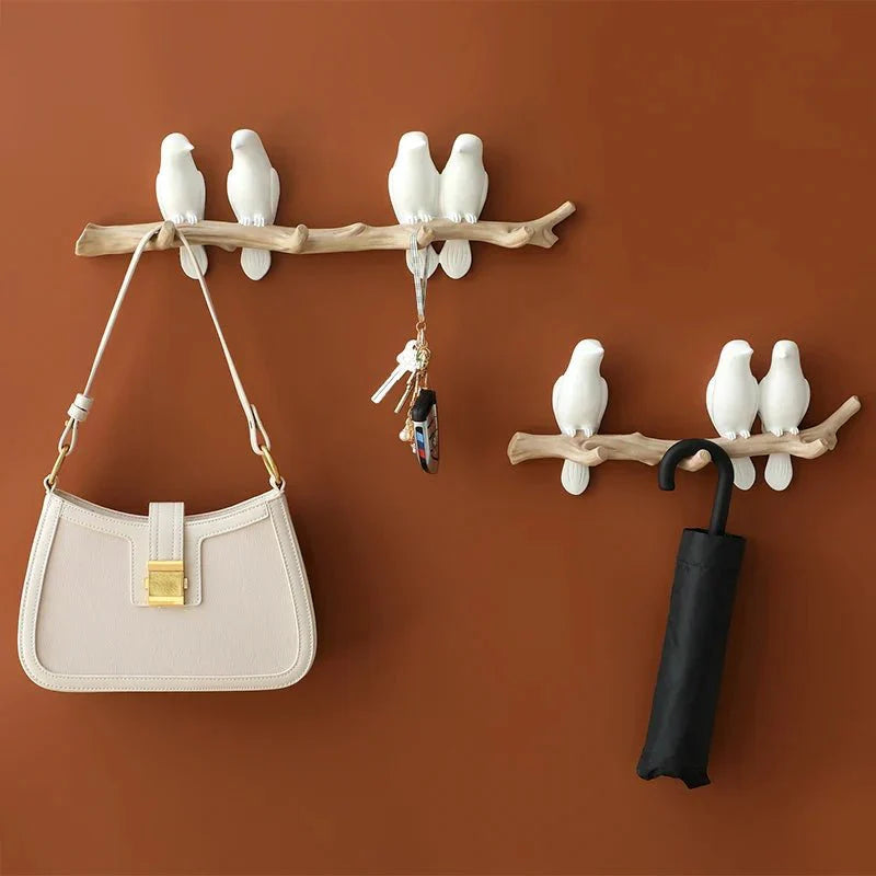 Decoratieve Wandkapstok met Vogelmotief – Stijlvol Harsontwerp voor Hal & Slaapkamer | Sansoti