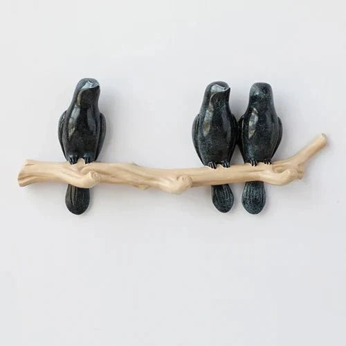 Decoratieve Wandkapstok met Vogelmotief – Stijlvol Harsontwerp voor Hal & Slaapkamer | Sansoti