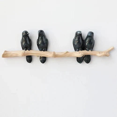 Decoratieve Wandkapstok met Vogelmotief – Stijlvol Harsontwerp voor Hal & Slaapkamer | Sansoti