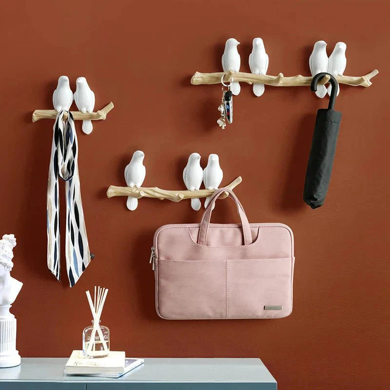 Decoratieve Wandkapstok met Vogelmotief – Stijlvol Harsontwerp voor Hal & Slaapkamer | Sansoti