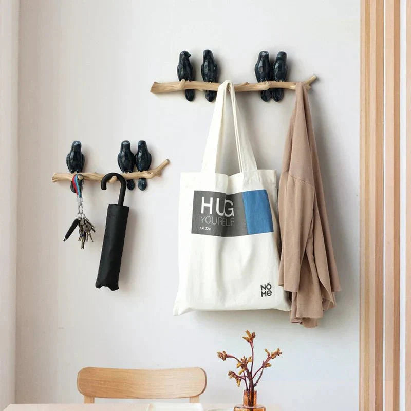 Decoratieve Wandkapstok met Vogelmotief – Stijlvol Harsontwerp voor Hal & Slaapkamer | Sansoti