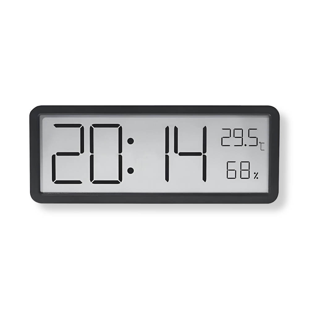 Digitale LED Wandklok met Temperatuur en Luchtvochtigheid 20cm Acryl Woonkamer Kantoor USB Klok Hygrometer | Sansoti