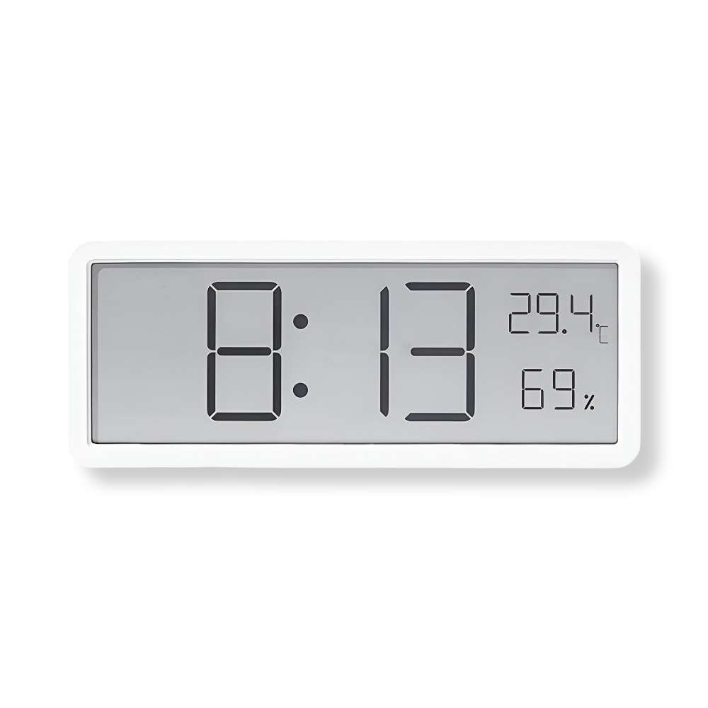 Digitale LED Wandklok met Temperatuur en Luchtvochtigheid 20cm Acryl Woonkamer Kantoor USB Klok Hygrometer | Sansoti