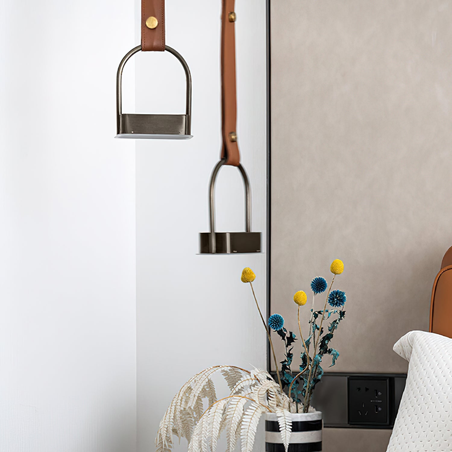 Hanglampen met Leren Riemen Industrieel Design Rustiek Metaal Nikkel voor Eetkamer Keukeneiland | Sansoti