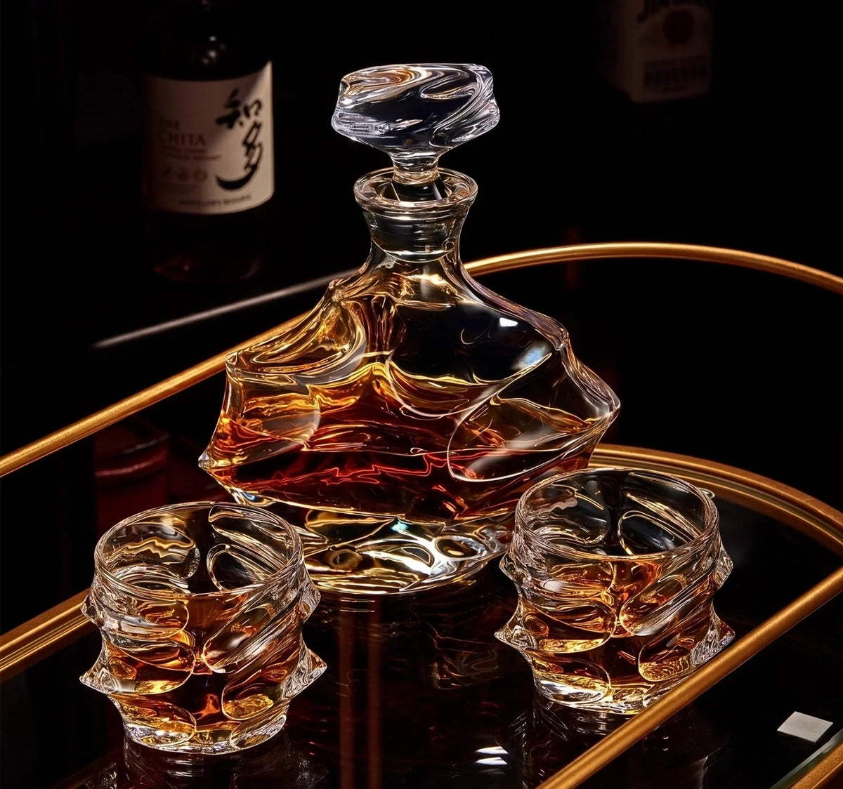 Japans Kristallen Whiskeyglas met Golfstructuur voor Optimale Grip Smaakbeleving en Stijlvol Serveren | Sansoti