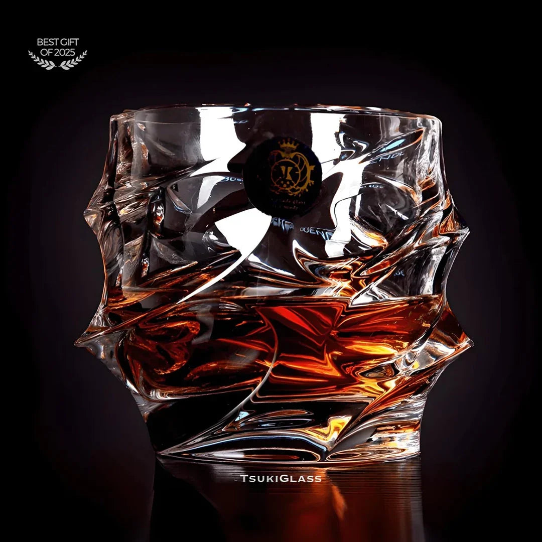 Japans Kristallen Whiskeyglas met Golfstructuur voor Optimale Grip Smaakbeleving en Stijlvol Serveren | Sansoti