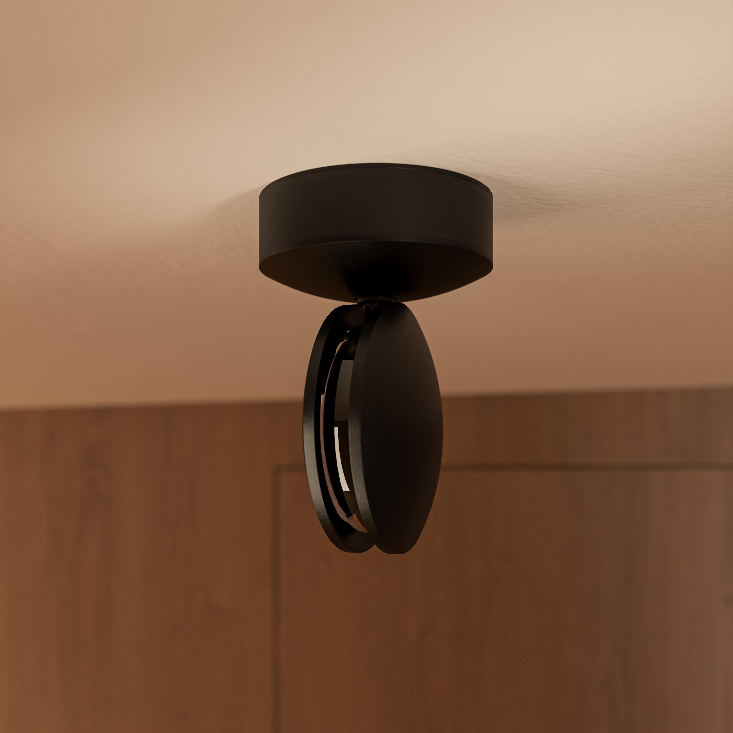 360° drehbare quadratische LED-Wandleuchte mit Lichteffekt, warmweiß, aus mattem Aluminium, modernes Design, Wandbeleuchtung | Sansoti