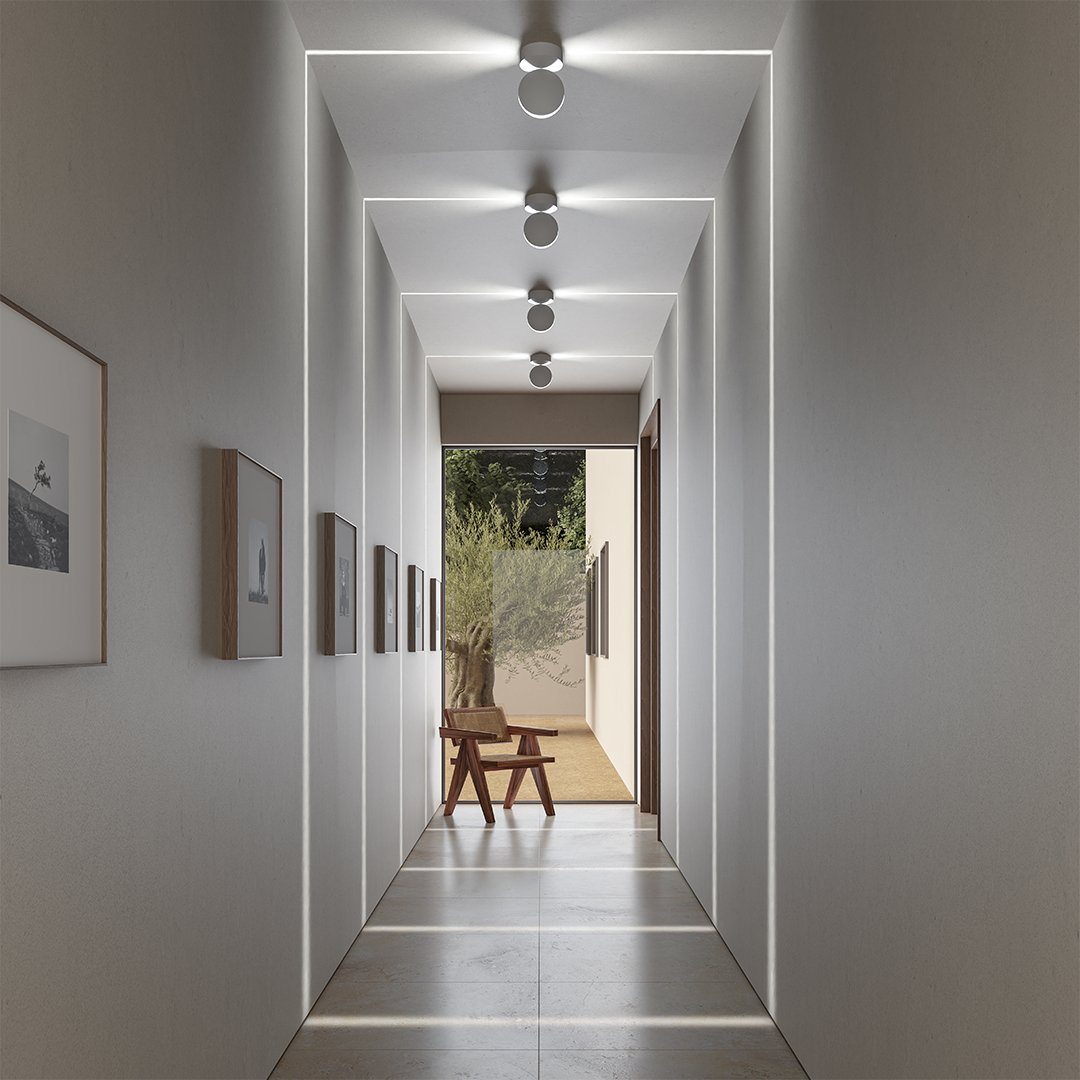 360° drehbare quadratische LED-Wandleuchte mit Lichteffekt, warmweiß, aus mattem Aluminium, modernes Design, Wandbeleuchtung | Sansoti