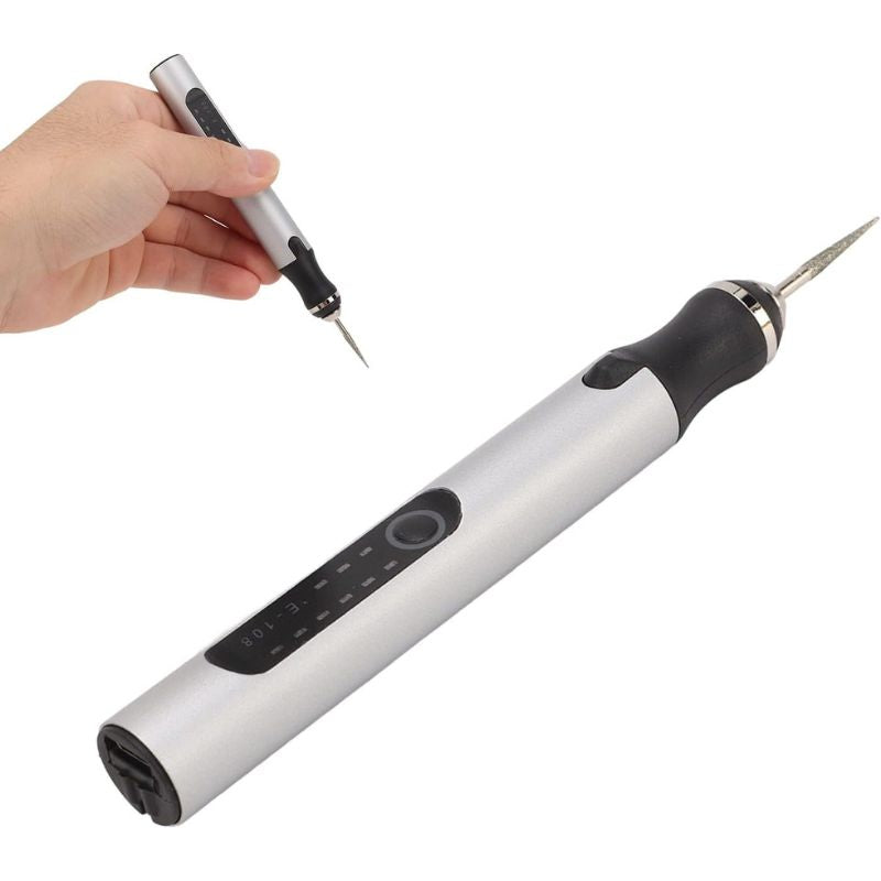 Elektrische Graveerpen Draadloos Oplaadbaar LCD 18000rpm Hout Glas Metaal Hobbygereedschap Graveren Sieraden DIY | Sansoti
