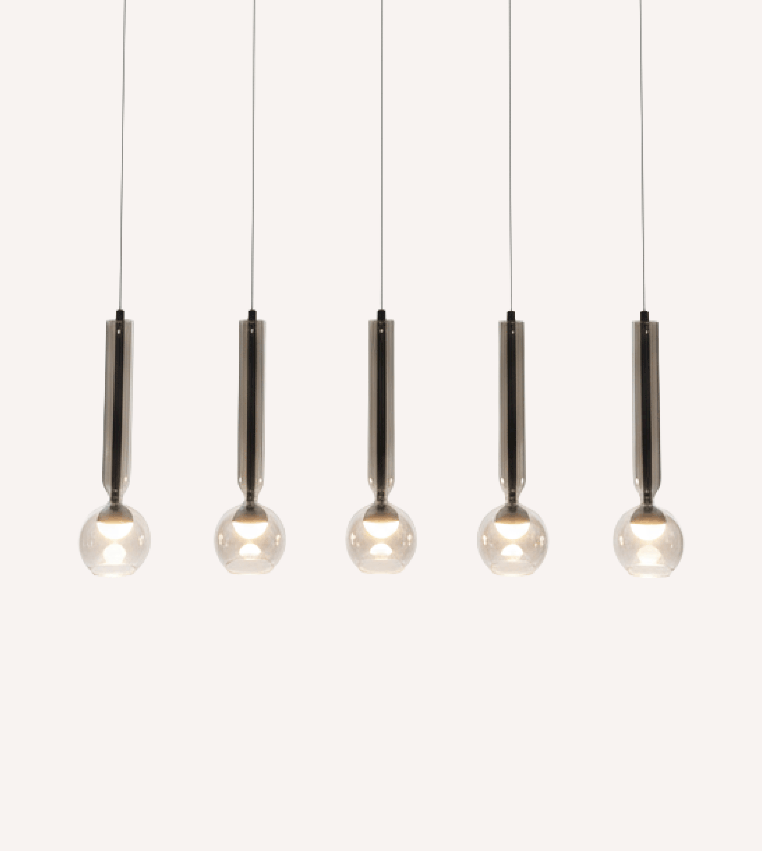 Hanglamp LED Zwart Chroom 100cm Dimbaar Glas Modern Design