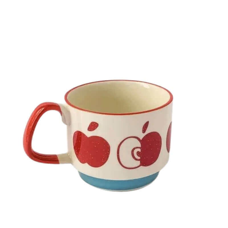 Ceramiczny kubek do kawy w stylu retro 300 ml vintage, wzornictwo mid-century, uchwyt, naczynie do herbaty i kawy | Sansoti