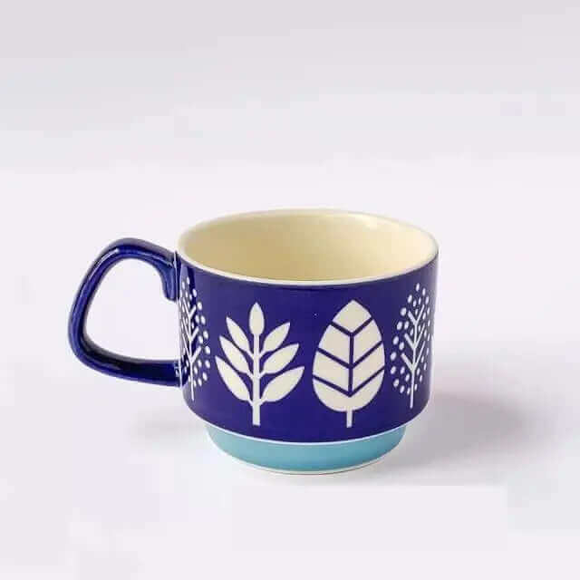 Ceramiczny kubek do kawy w stylu retro 300 ml vintage, wzornictwo mid-century, uchwyt, naczynie do herbaty i kawy | Sansoti