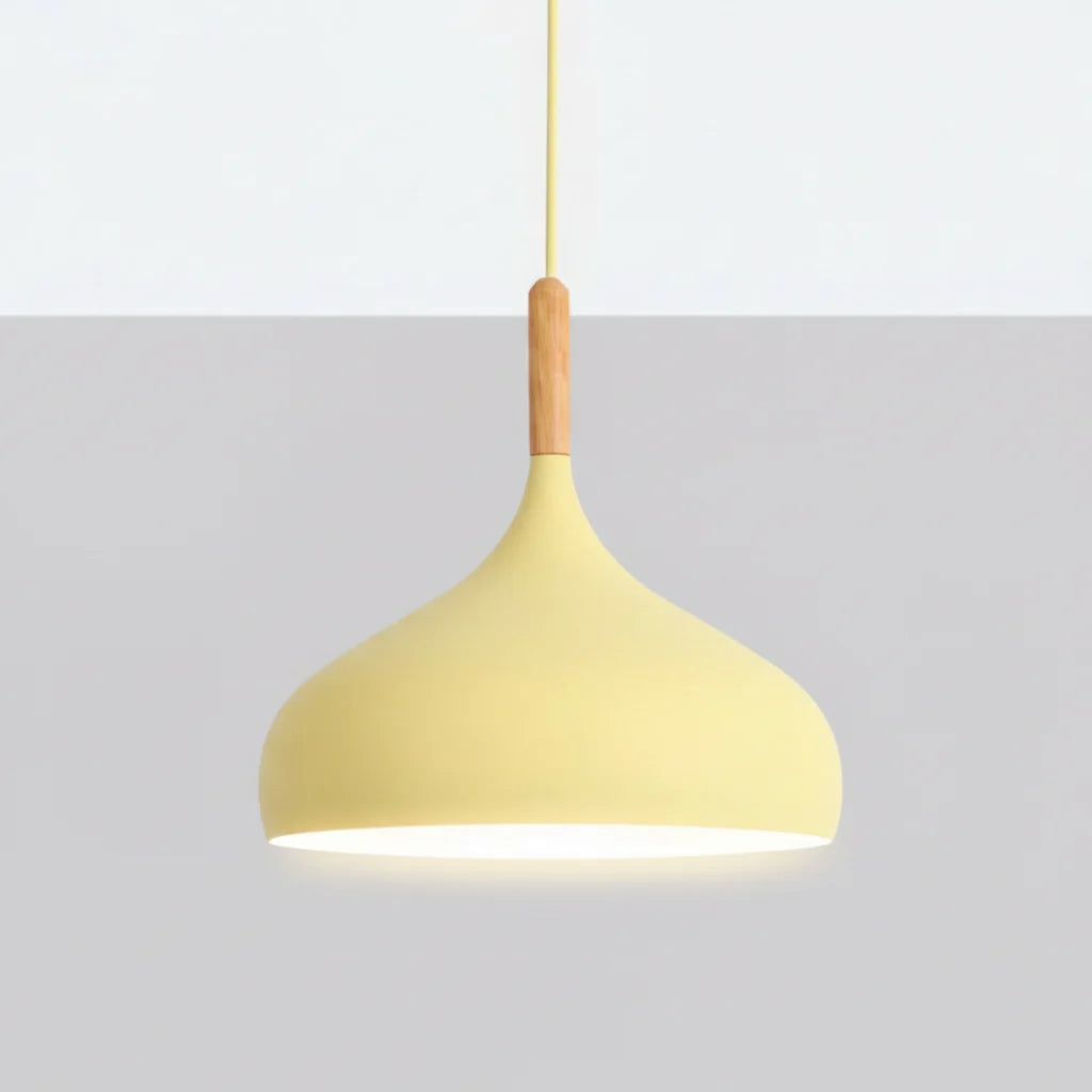 Suspension scandinave aluminium E27 jaune vert bleu Ø24cm | Restfield
