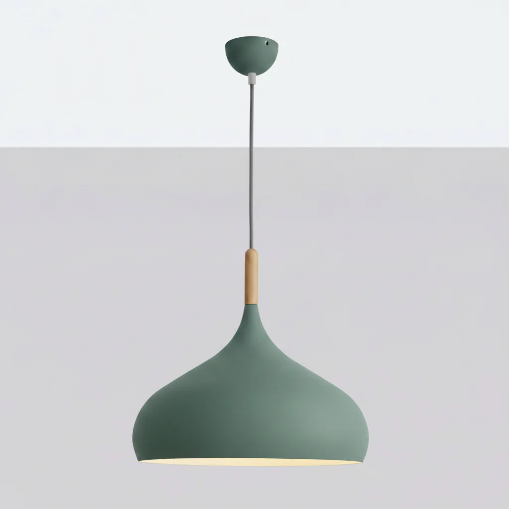 Suspension scandinave aluminium E27 jaune vert bleu Ø24cm | Restfield