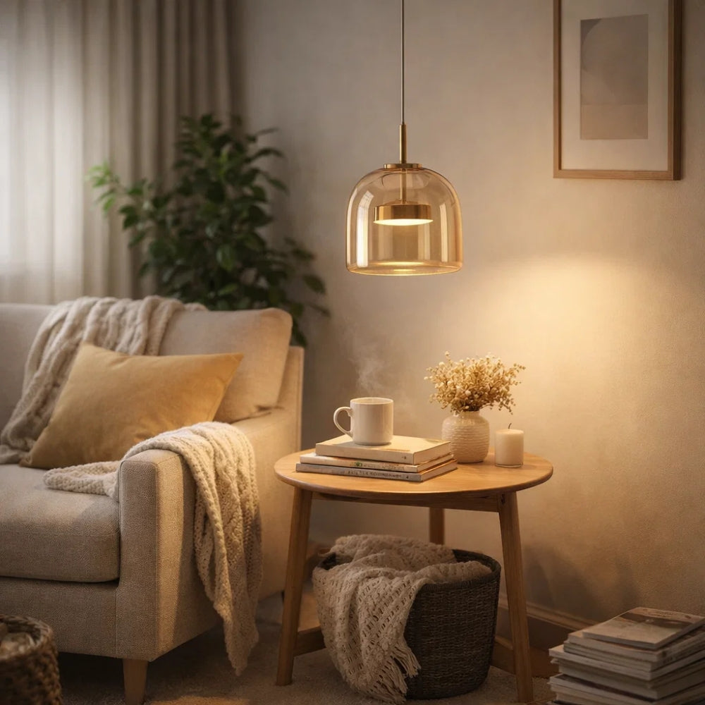 Hanglamp Glas Ombre Metaal LED 33cm Modern Design | Sansoti