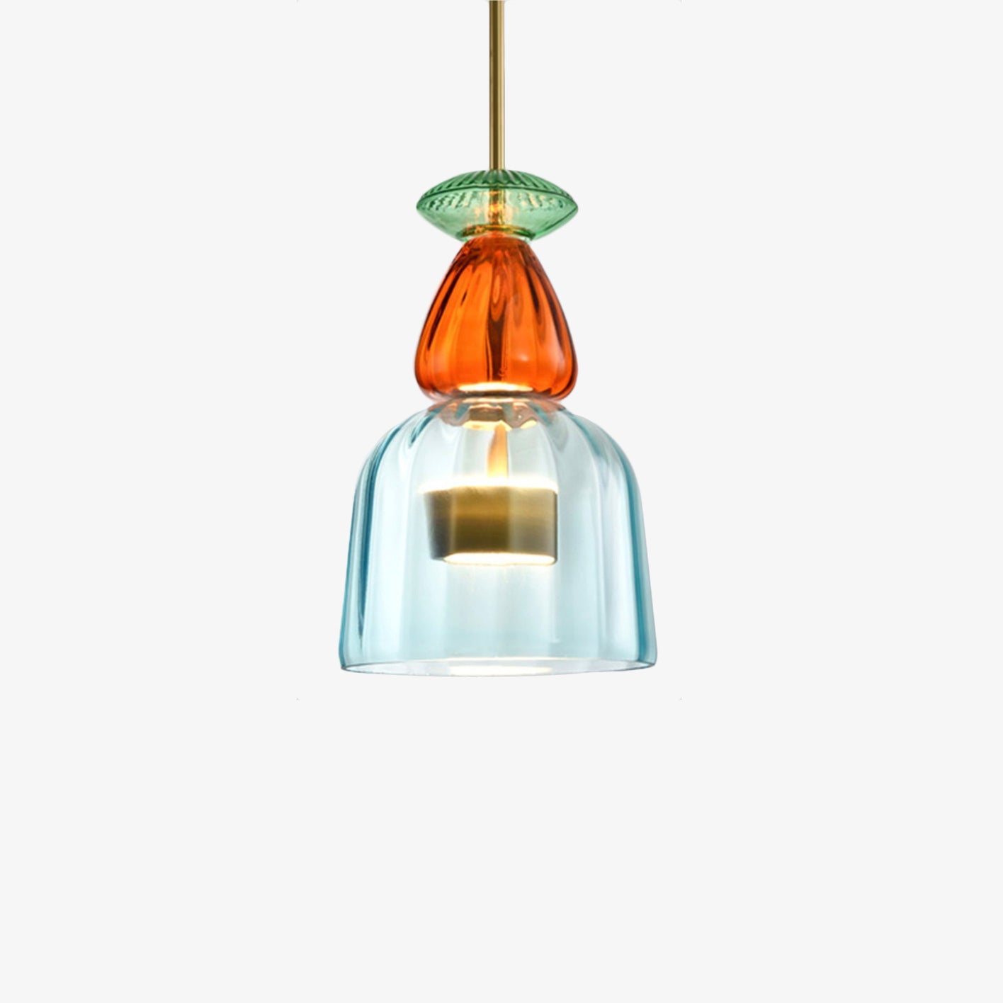 LED Design Hängelampe mit farbigem Glas – Moderne energiesparende Beleuchtung