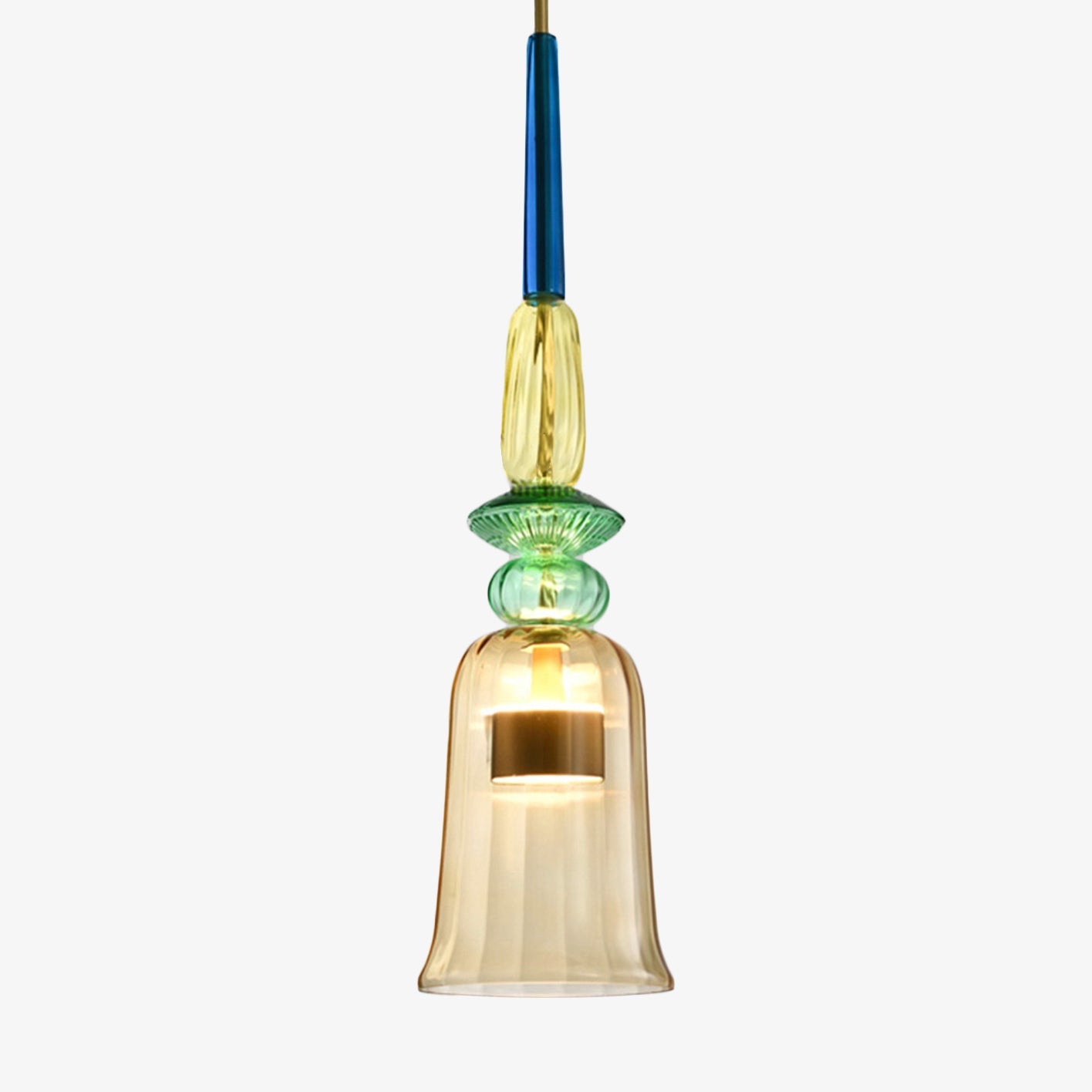 LED Design Hängelampe mit farbigem Glas – Moderne energiesparende Beleuchtung