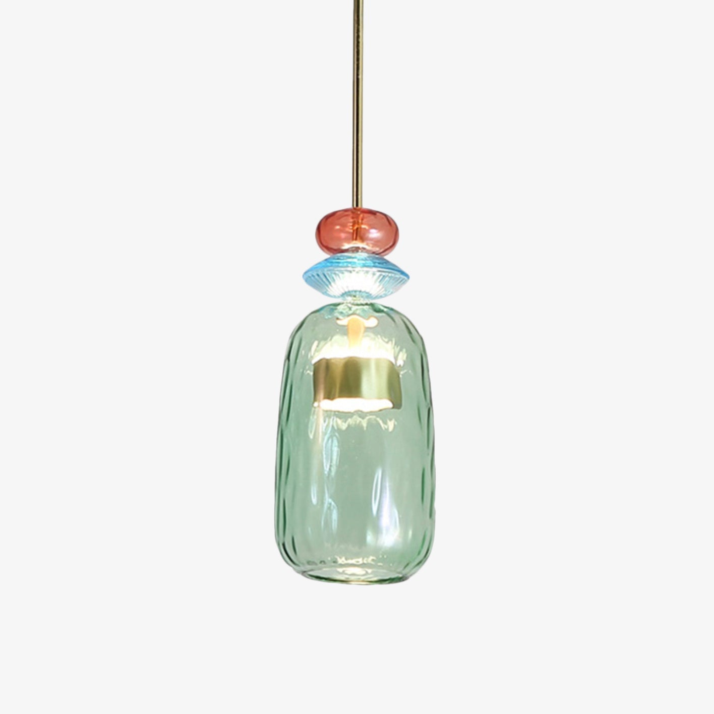 Design Glazen Hanglamp Met Gekleurd Glas En Geïntegreerde Led Moderne Cilindervormige Plafondlamp Voor Keuken Eettafel Woonkamer Met Verstelbaar Snoer | Sansoti