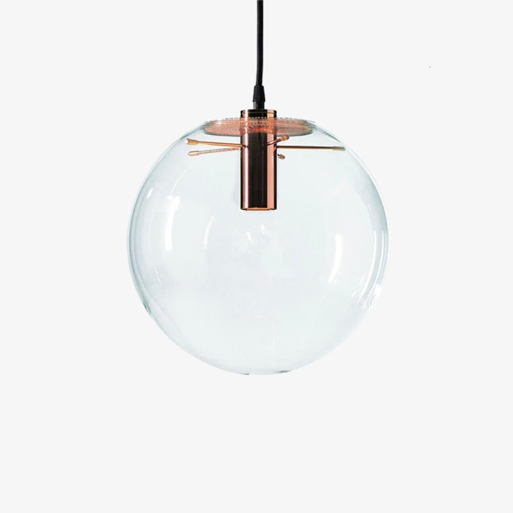Moderne Glaskugel-Hängeleuchte Transparent Mit Schwarzer Oder Rosegoldener Fassung Minimalistisches Design Deckenleuchte Für Wohnzimmer Esszimmer Küche | Restfield