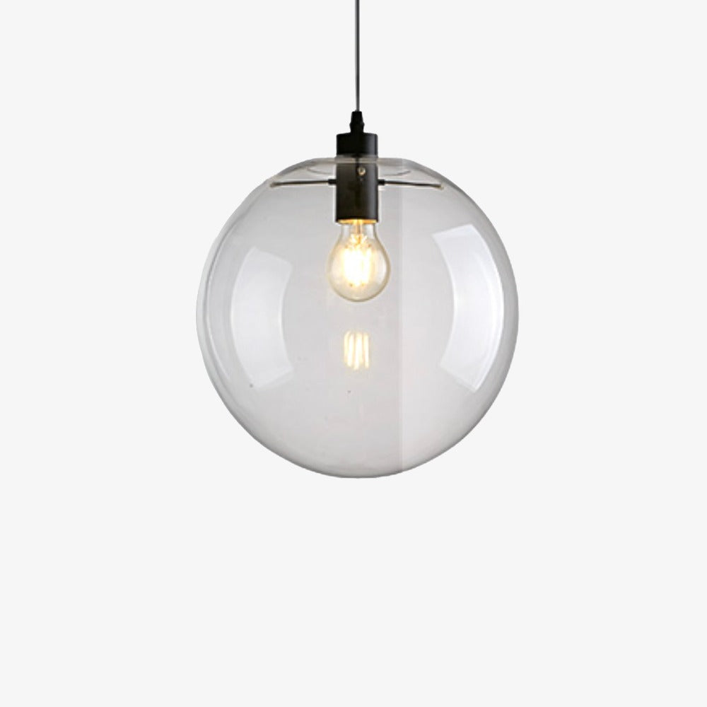 Moderne Glaskugel-Hängeleuchte Transparent Mit Schwarzer Oder Rosegoldener Fassung Minimalistisches Design Deckenleuchte Für Wohnzimmer Esszimmer Küche | Restfield
