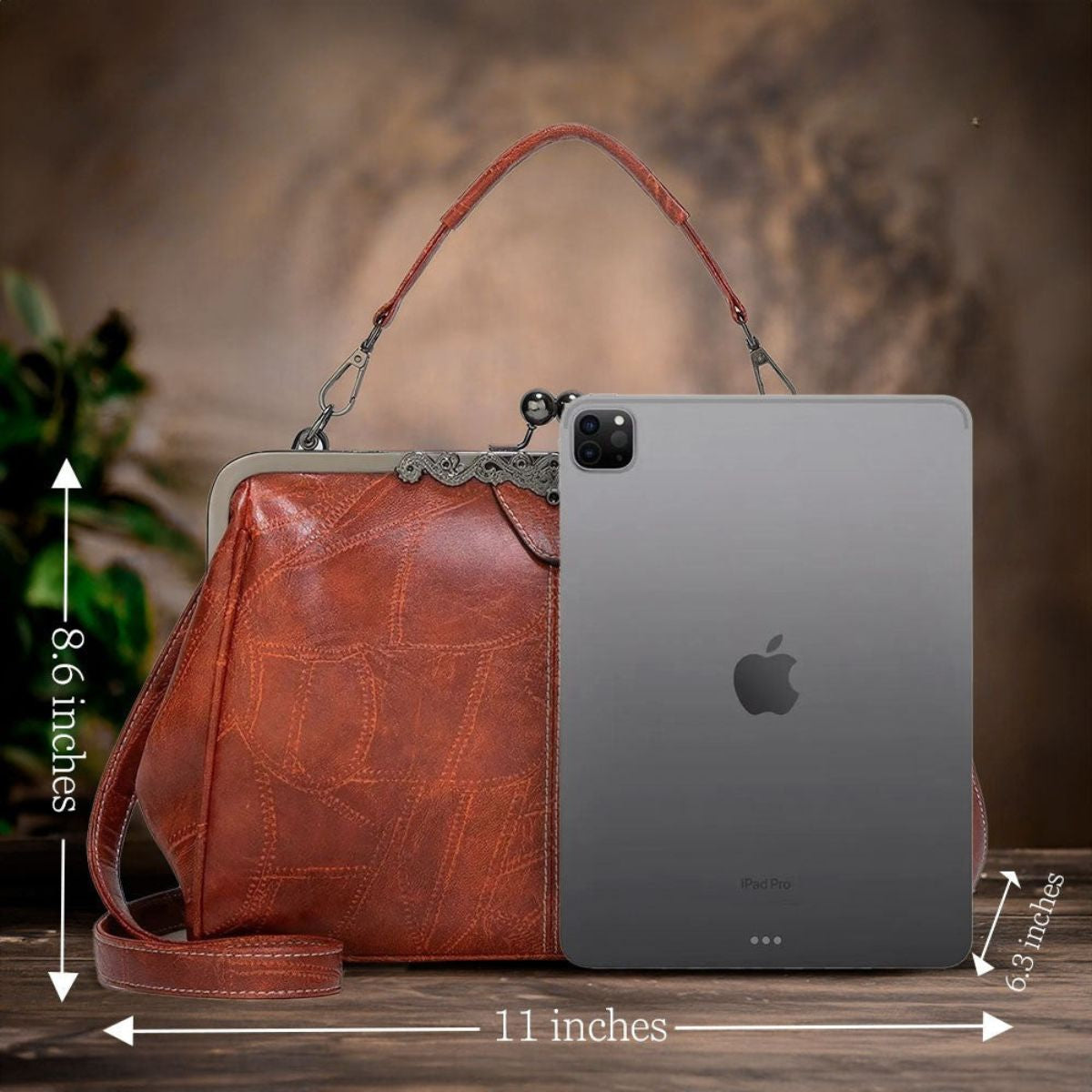 Vintage Handtas met Kliksluiting Retro Clutch Dames Avondtas Feesttas Schoudertas Elegant Design Bruin Zwart | Sansoti