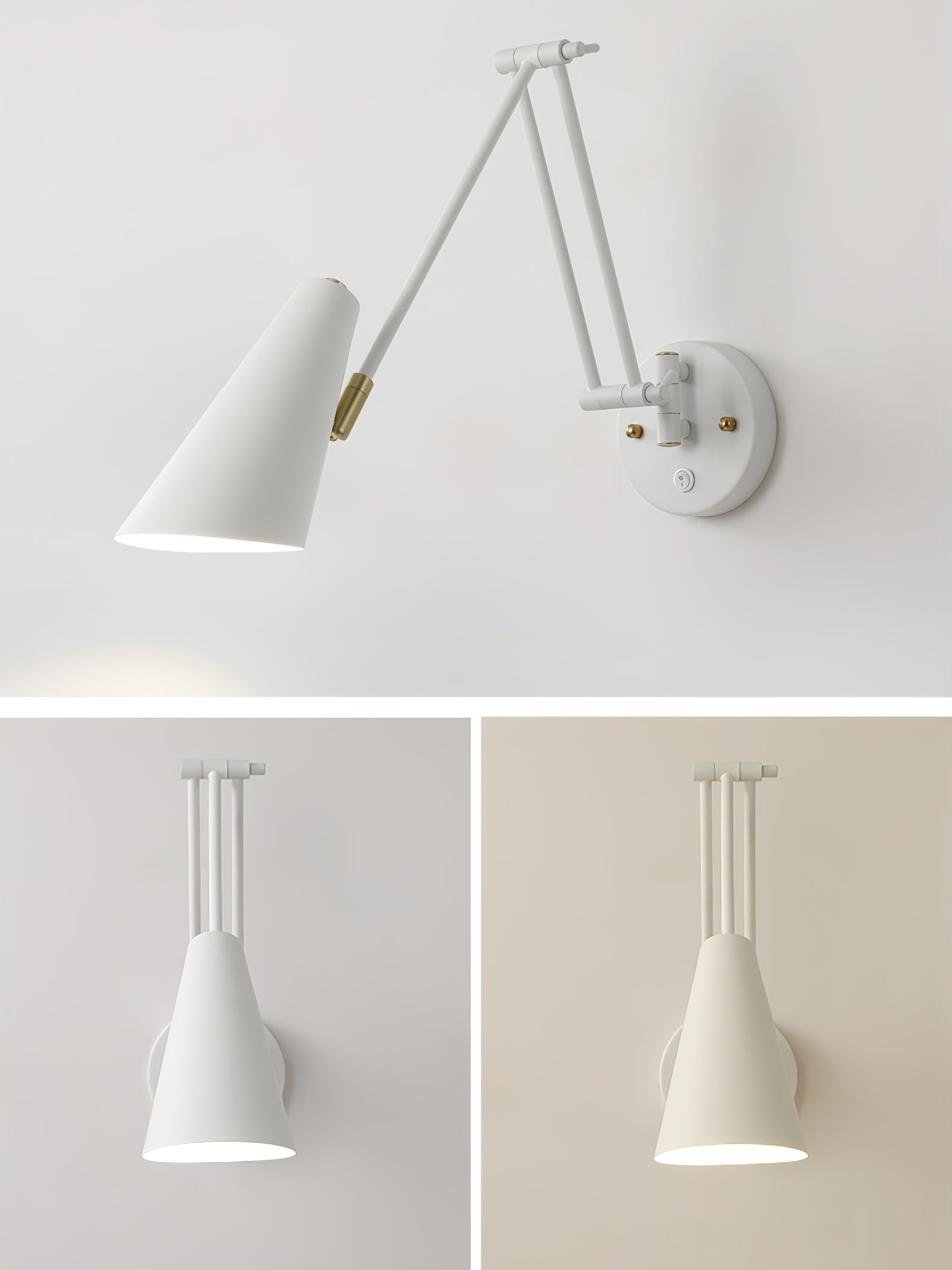 Verstelbare Wandlamp Zwenkarm Industrieel IJzer Modern Design E26/E27 Fitting Muurbediening Leeslamp Slaapkamer | Sansoti