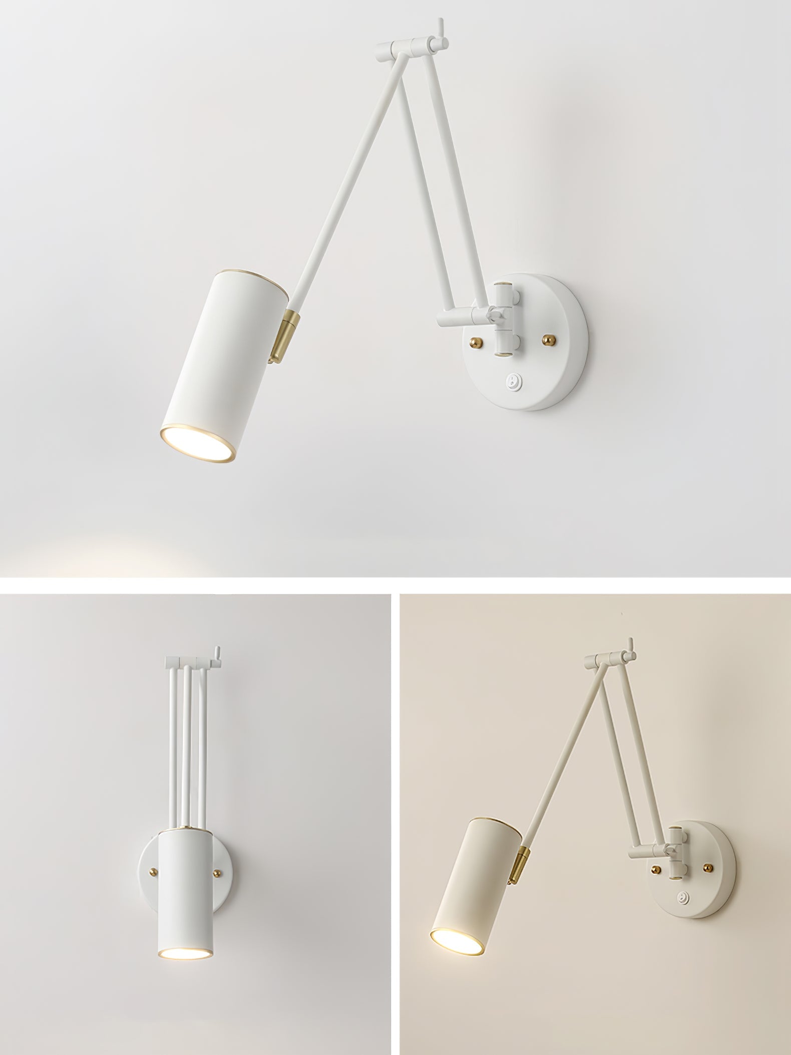 Verstelbare Wandlamp Zwenkarm Industrieel IJzer Modern Design E26/E27 Fitting Muurbediening Leeslamp Slaapkamer | Sansoti