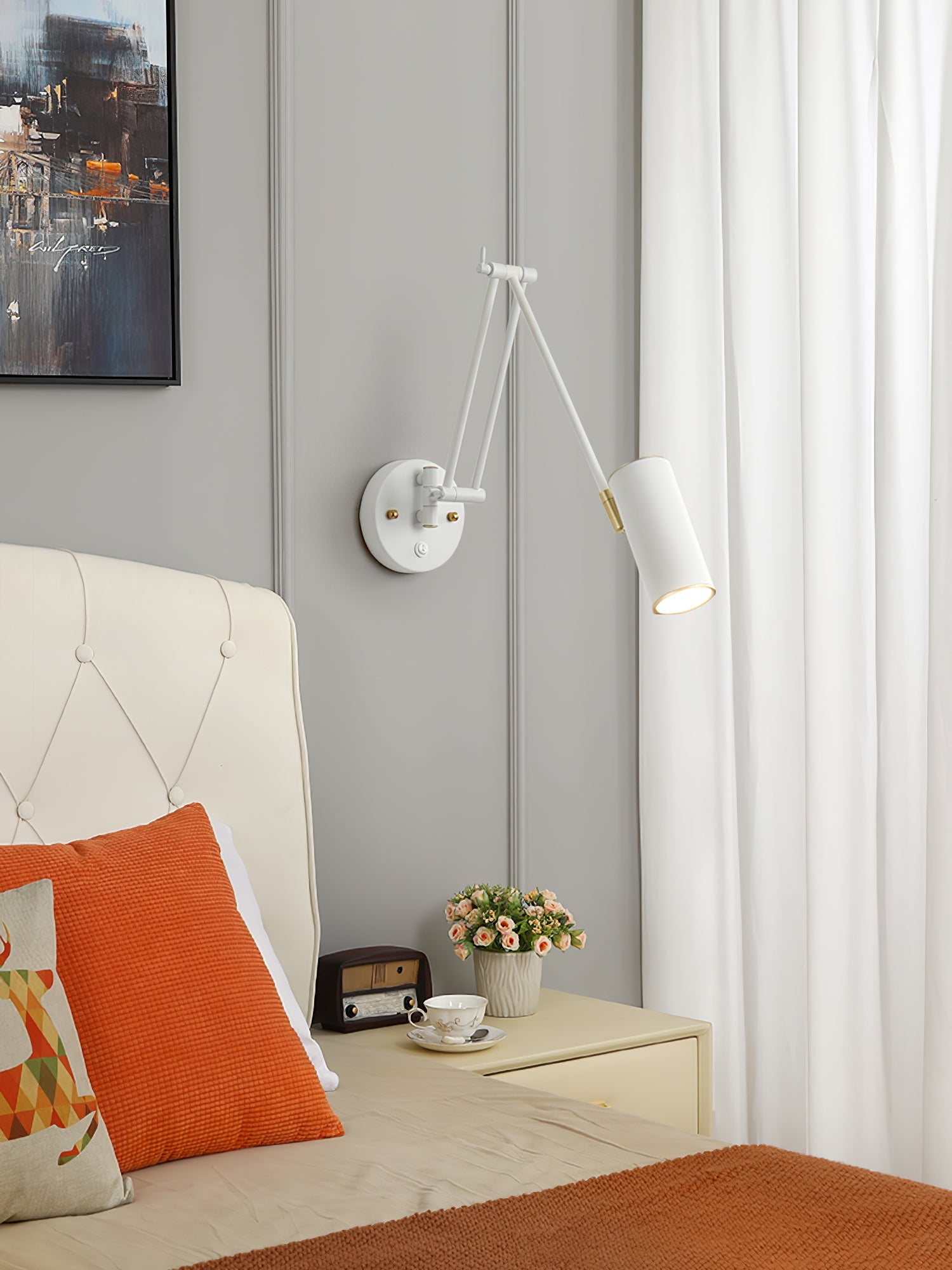 Verstelbare Wandlamp Zwenkarm Industrieel IJzer Modern Design E26/E27 Fitting Muurbediening Leeslamp Slaapkamer | Sansoti