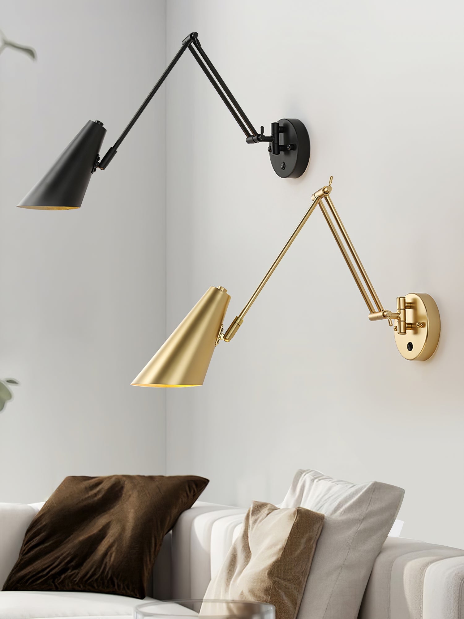 Verstelbare Wandlamp Zwenkarm Industrieel IJzer Modern Design E26/E27 Fitting Muurbediening Leeslamp Slaapkamer | Sansoti