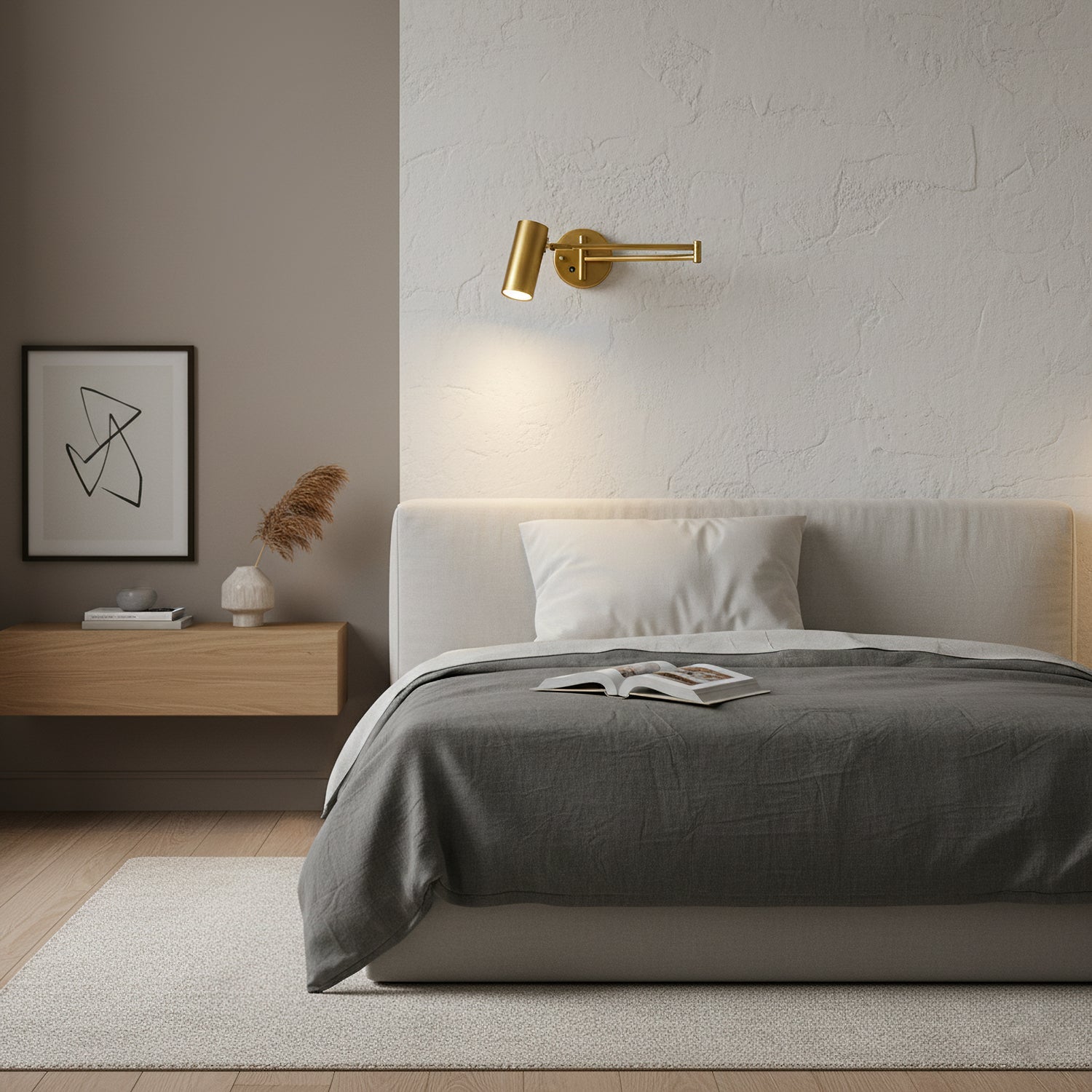 Verstelbare Wandlamp met Zwenkarm – Industrieel Metaal IJzer – 180° Draaibaar – Leeslamp Slaapkamer Nachtkastje | Sansoti