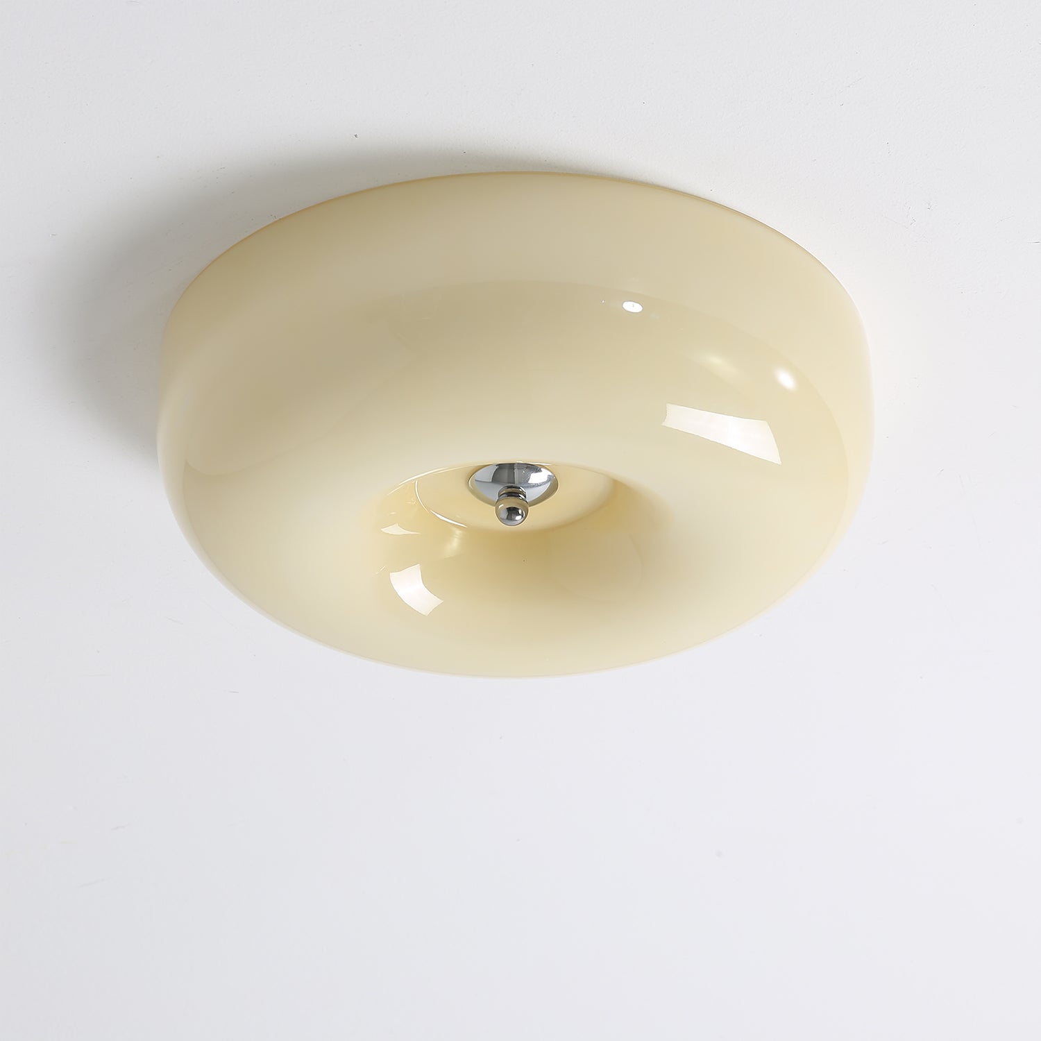 Deckenleuchte Glas LED Metall Weiß Wohnzimmer Schlafzimmer Flur Runde Glas-Deckenlampe Moderne Deckenleuchte | Restfield