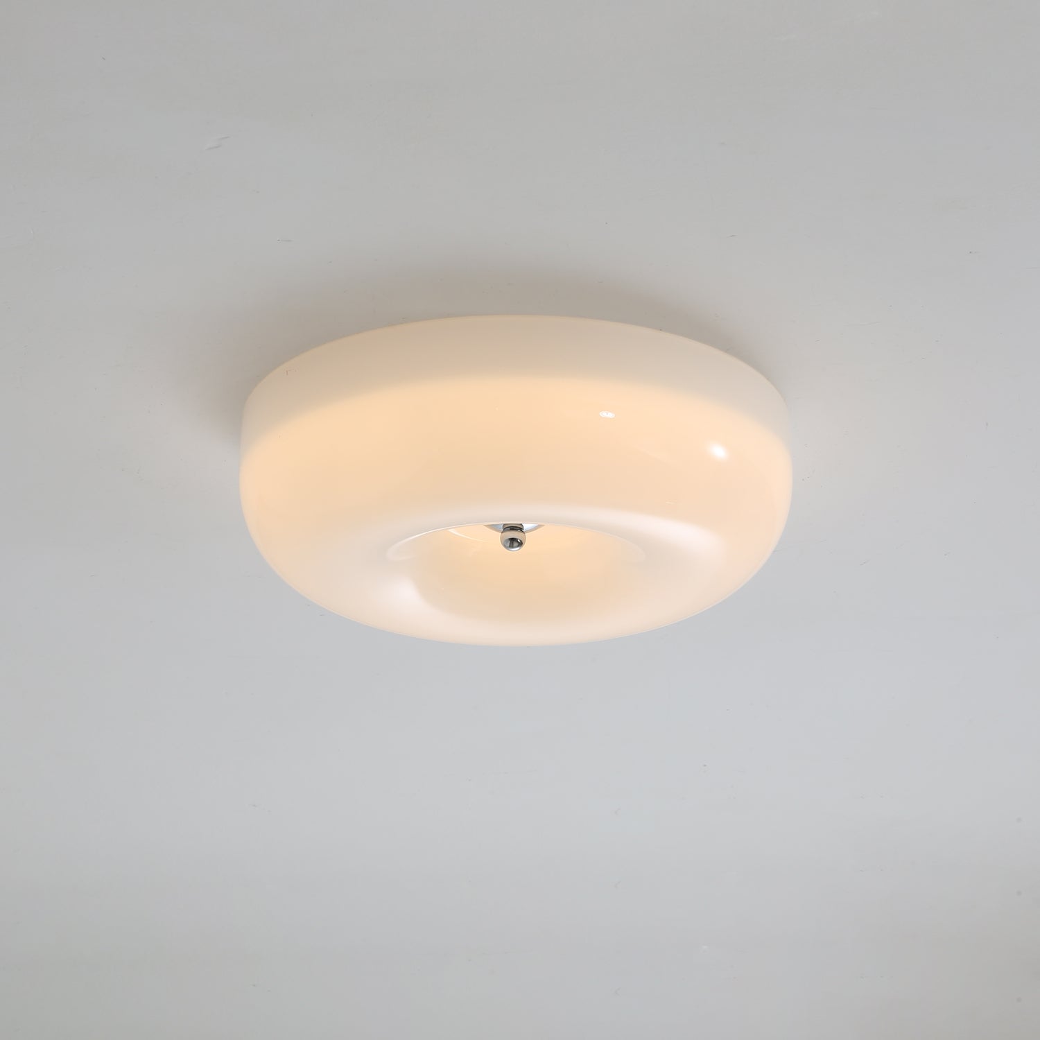 Deckenleuchte Glas LED Metall Weiß Wohnzimmer Schlafzimmer Flur Runde Glas-Deckenlampe Moderne Deckenleuchte | Restfield