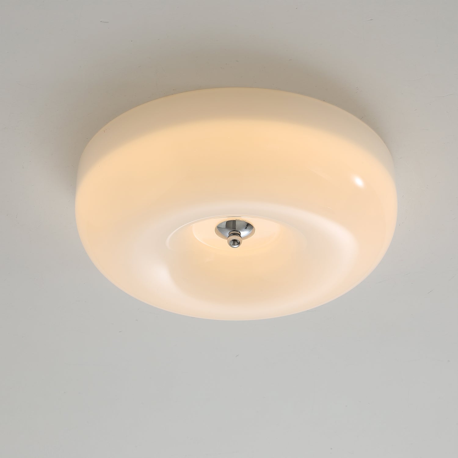 Deckenleuchte Glas LED Metall Weiß Wohnzimmer Schlafzimmer Flur Runde Glas-Deckenlampe Moderne Deckenleuchte | Restfield