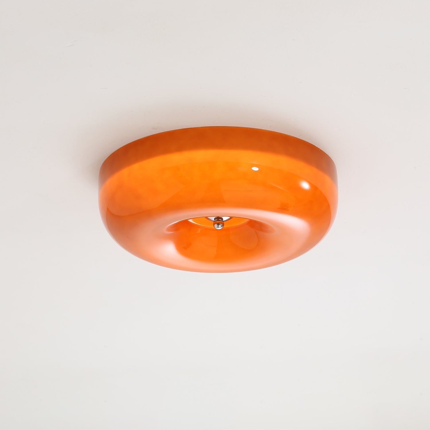 Deckenleuchte Glas LED Metall Weiß Wohnzimmer Schlafzimmer Flur Runde Glas-Deckenlampe Moderne Deckenleuchte | Restfield