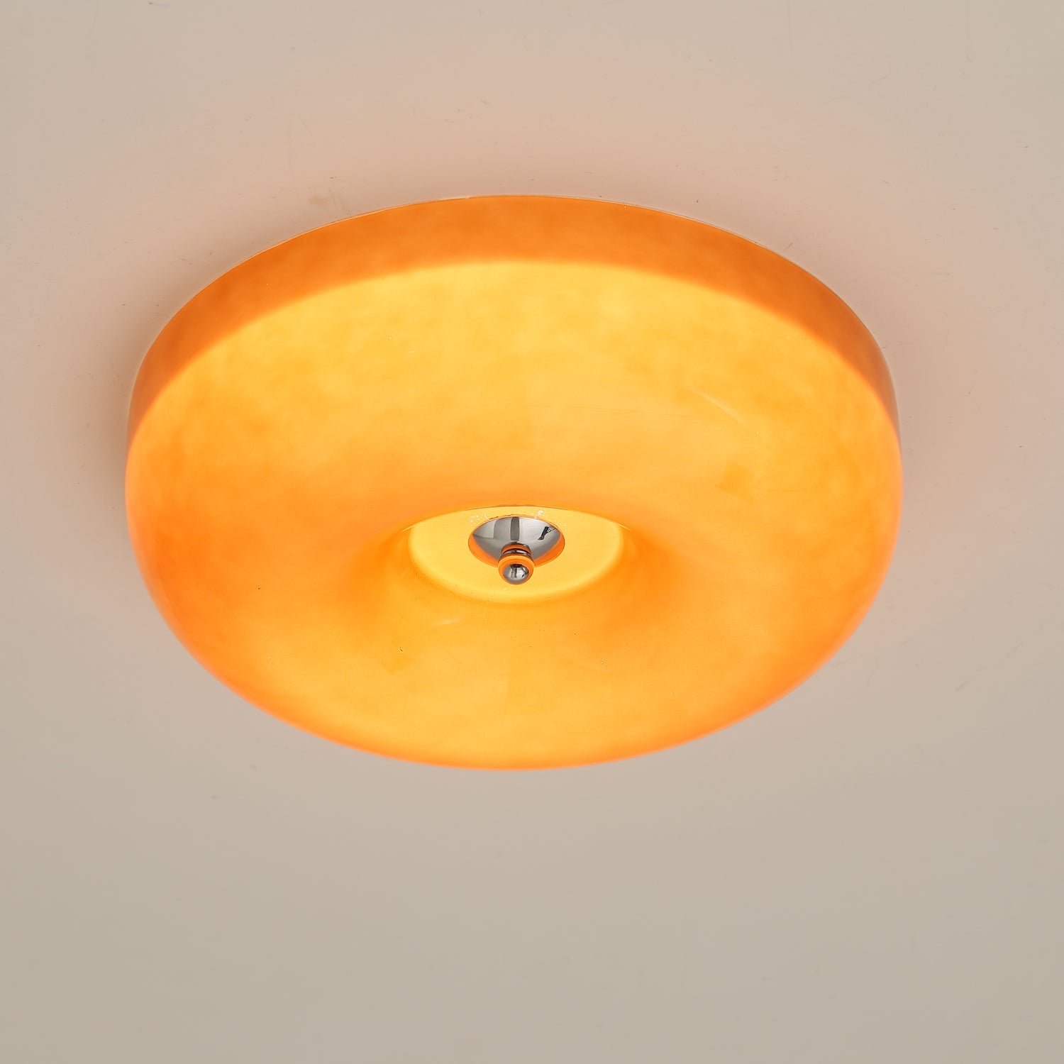 Deckenleuchte Glas LED Metall Weiß Wohnzimmer Schlafzimmer Flur Runde Glas-Deckenlampe Moderne Deckenleuchte | Restfield