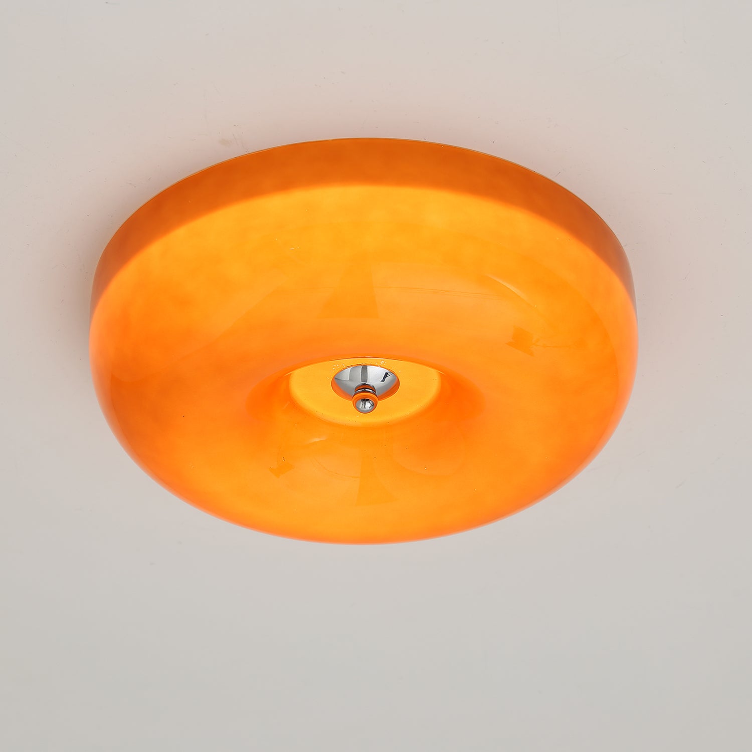 Deckenleuchte Glas LED Metall Weiß Wohnzimmer Schlafzimmer Flur Runde Glas-Deckenlampe Moderne Deckenleuchte | Restfield