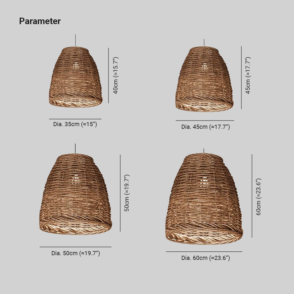 Rattan Pendant Light Vintage Chandelier E27 Dining Room Bedroom Living Room Natural Woven Ceiling Light | Sansoti