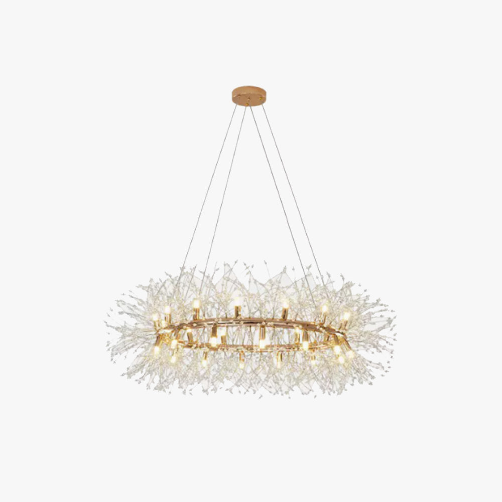 Hängeleuchte Kristall Metall Goldfarben Modernes Design LED E27 Wohnzimmer Esszimmer Stimmungsvolle Beleuchtung | Sansoti