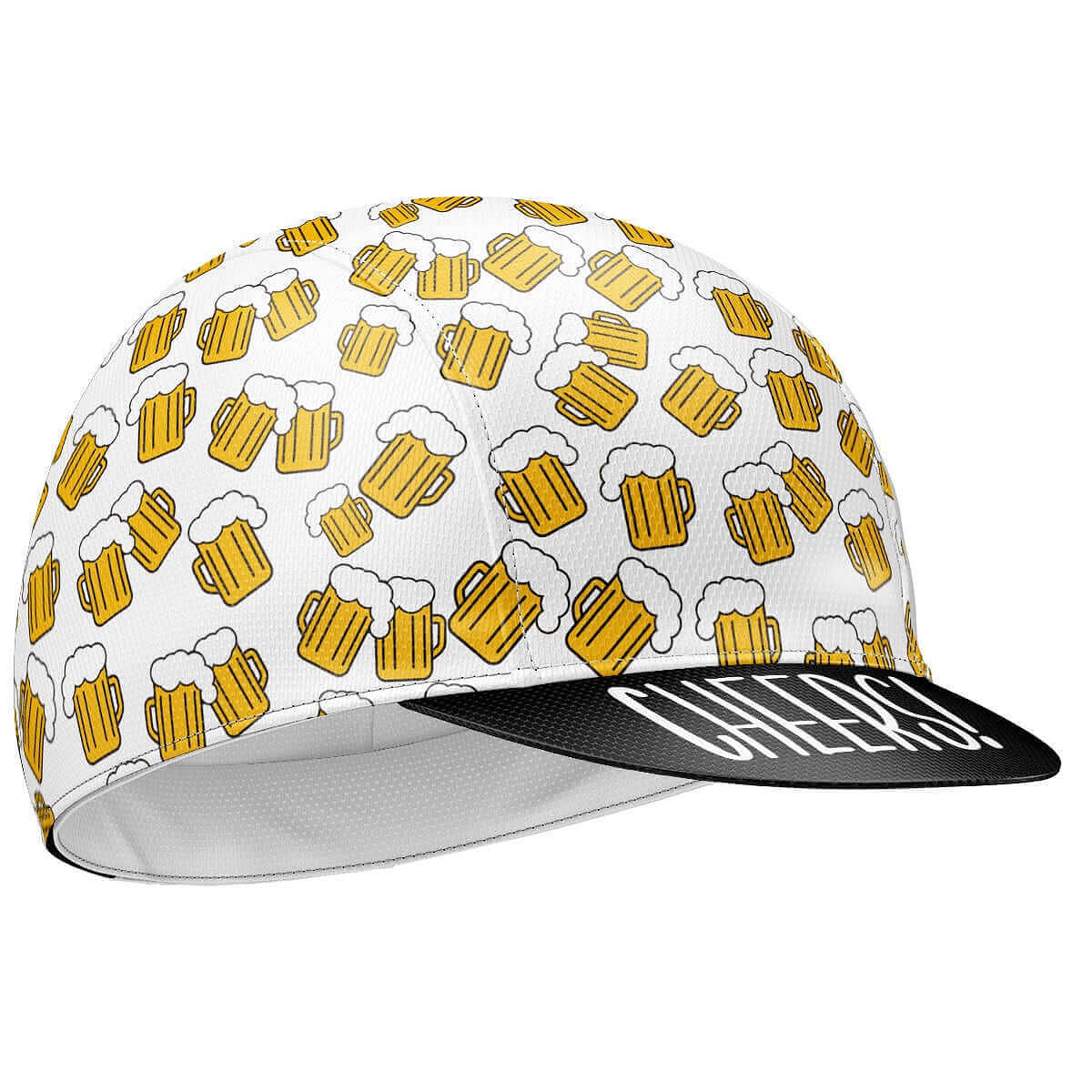 Fietspet Wit met Grafische Print Speels Design Peakontwerp Sportcap Fietsaccessoire Hoofddeksel Outdoorpet | Sansoti