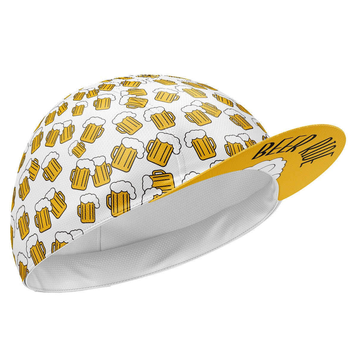 Fietspet Wit met Grafische Print Speels Design Peakontwerp Sportcap Fietsaccessoire Hoofddeksel Outdoorpet | Sansoti