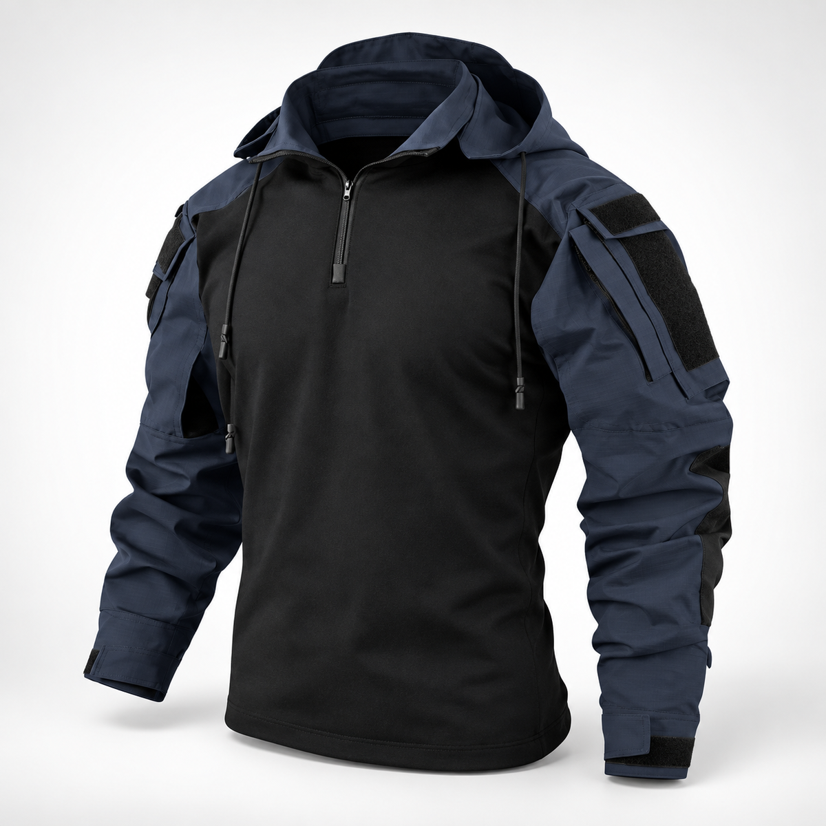 Veste tactique outdoor en polyester, déperlante, coupe-vent, respirante, automne-hiver, camping, randonnée, verte et grise | Sansoti