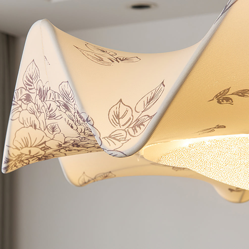 Plafondlamp met Bloemblaadjesontwerp – Walnoot & Goud – Geïntegreerde LED – Ø50cm × H44cm | Sansoti