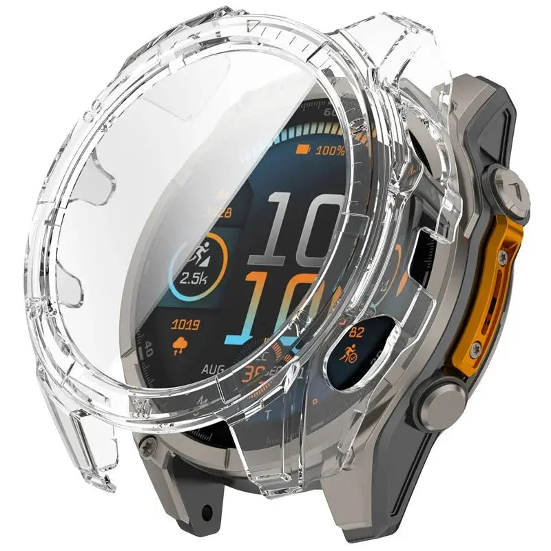 Protective Case for Smartwatch with Tempered Glass Screen Protection 51mm 47mm 43mm Black Transparent Watch | Sansoti