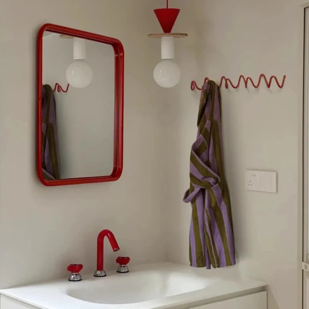 Wandgarderobe aus Gusseisen mit wellenförmigem Design, 3 oder 5 Haken, Flur, Schlafzimmer, Badezimmer, Metall, Schwarz, Vintage-Wandhaken | Sansoti