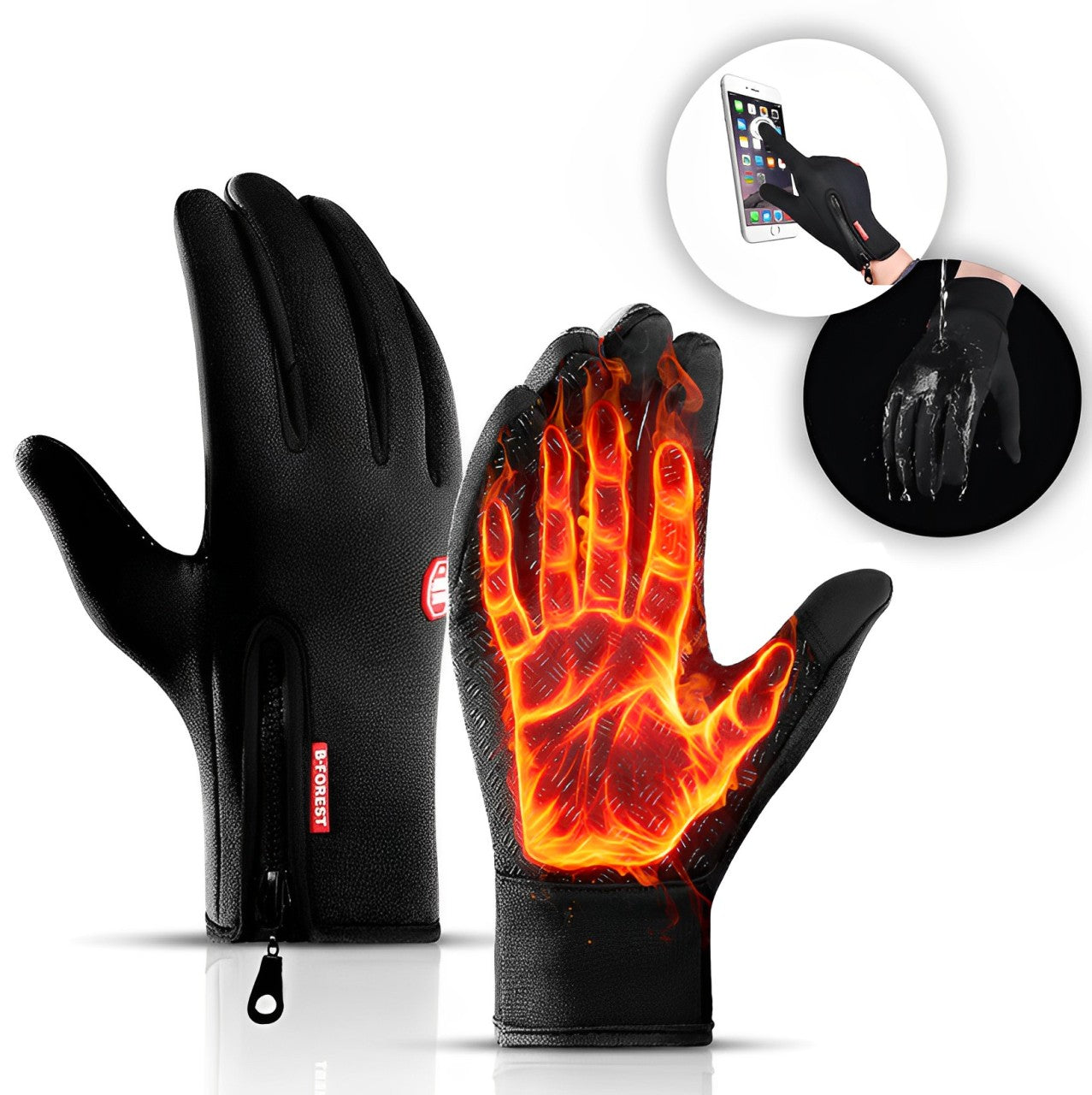 Verwarmde Handschoenen met 3 Warmtestanden Touchscreen Functie Waterdicht Winter Fietshandschoenen Unisex | Sansoti