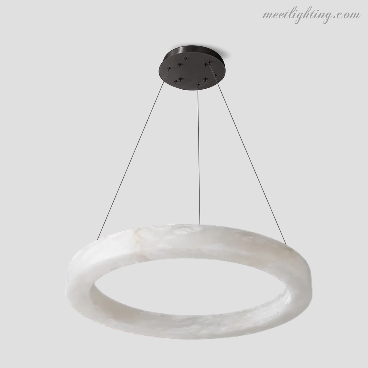 Ronde Kroonluchter Albast met Geïntegreerde LED Verlichting Messing Brons 50-152cm Eethoek Woonkamer Eettafel | Sansoti
