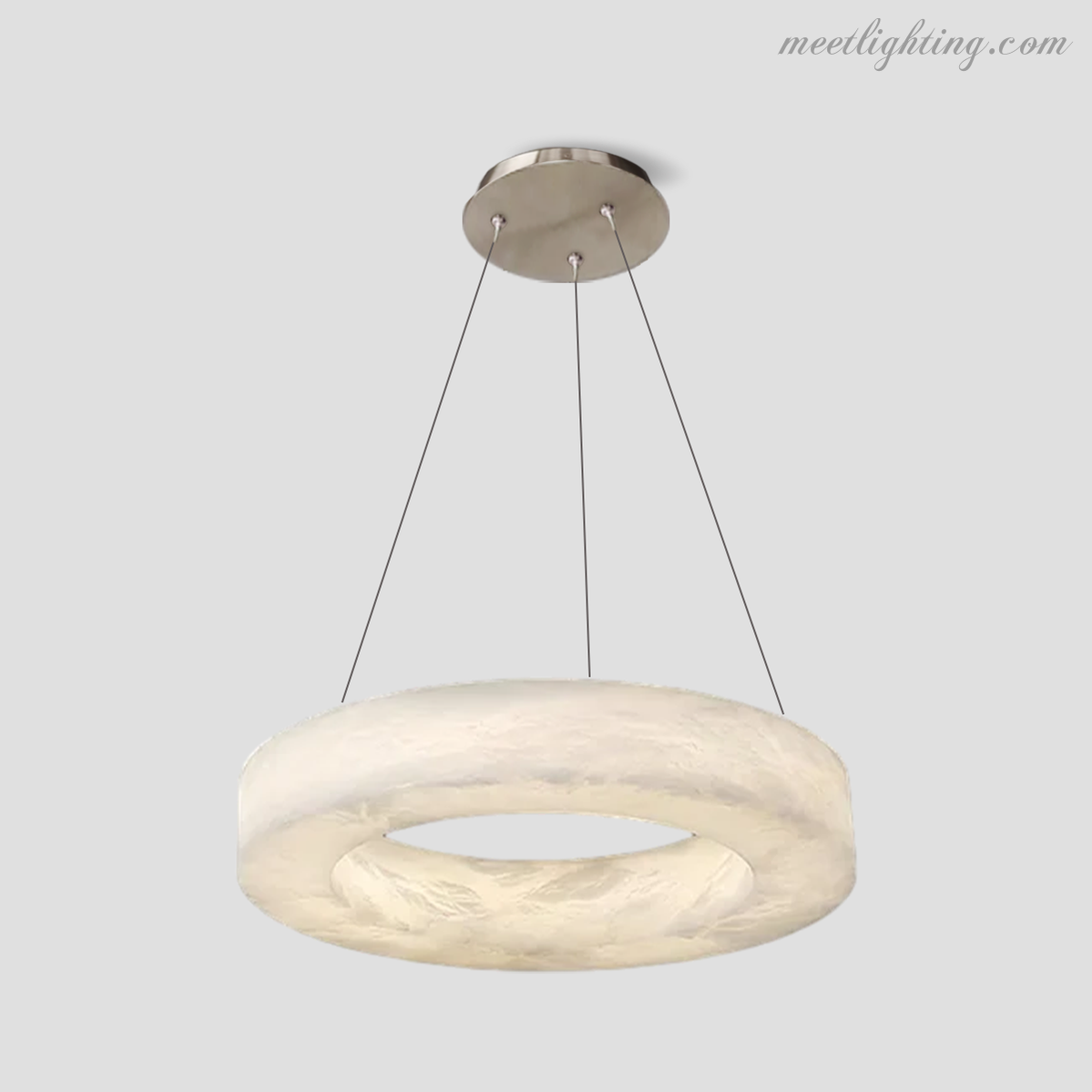 Ronde Kroonluchter Albast met Geïntegreerde LED Verlichting Messing Brons 50-152cm Eethoek Woonkamer Eettafel | Sansoti