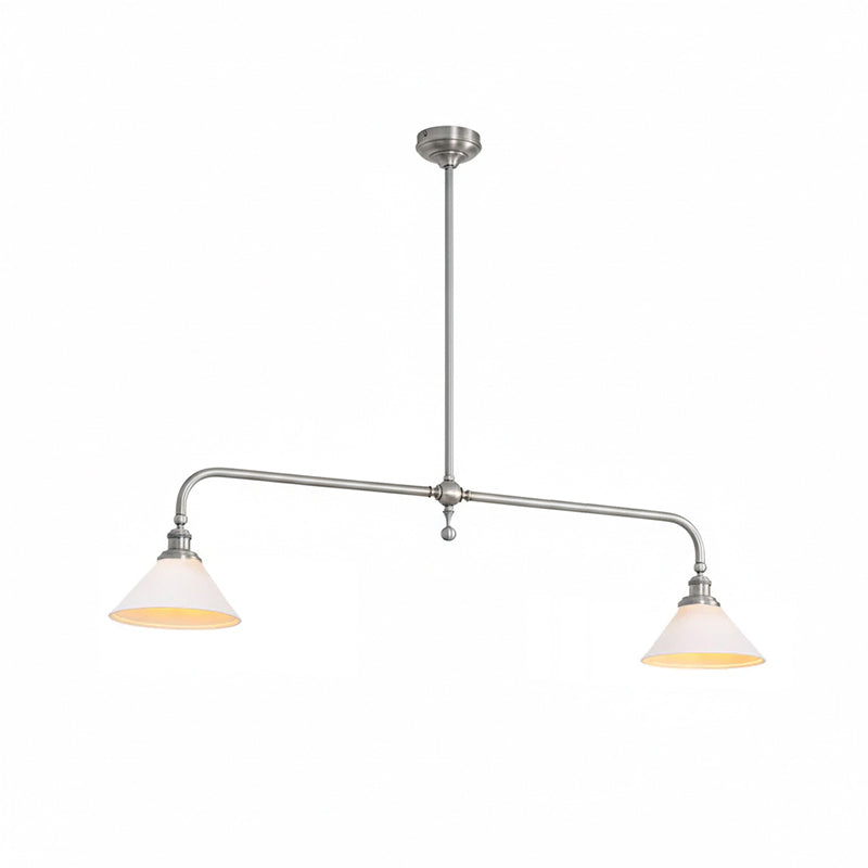 Luxe Design Hanglamp Met Witte Glazen Kappen Voor Eettafel En Keukeneiland In Messing Afwerking | Sansoti