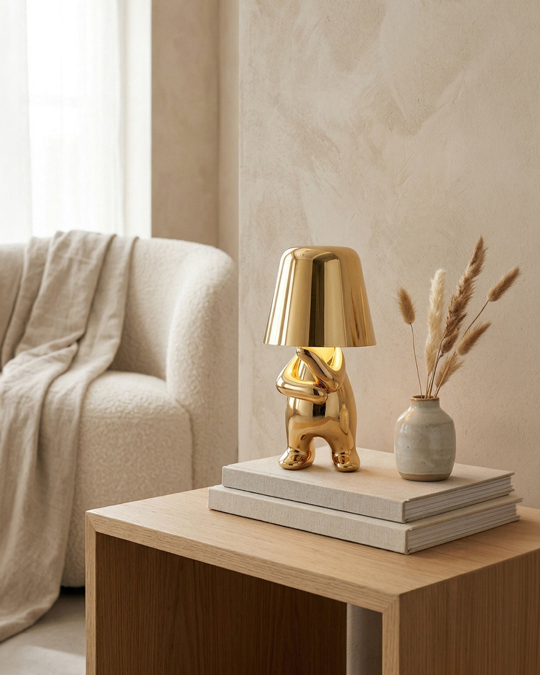 Metalen Tafellamp Sculptuur Figuur Sfeerlicht Touch Dimbaar LED Nachtlampje Goud Zilver Modern Design Decoratief | Sansoti